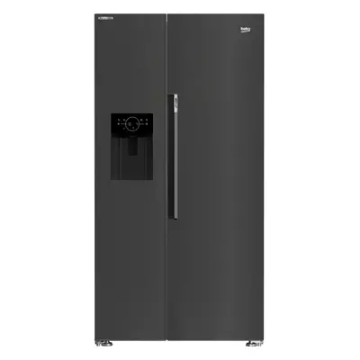 Beko American Fridge Freezer - Black Steel - D Rated