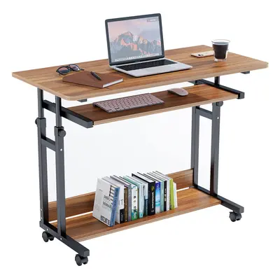 (Walnut Brown) Mobile Portable Computer Desk Office Desk