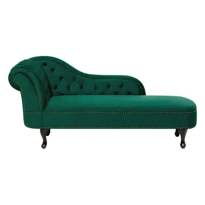 Left Hand Chaise Lounge Velvet Green NIMES