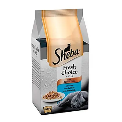 Sheba Fresh Choice Cat Pouches Fish Collection in Jelly 8x (6x 50g)