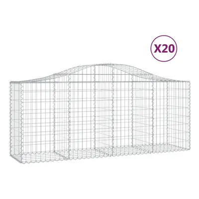 (200 x x 80/100 cm/20 pcs) vidaXL Arched Gabion Basket Stone Basket Gabion Retaining Wall Galvan