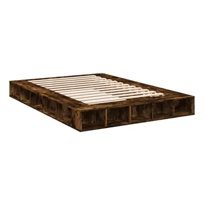 (smoked oak, x cm) vidaXL Bed Frame Home Bed Base Brown Oak 180x200 cm Super King Engineered Woo