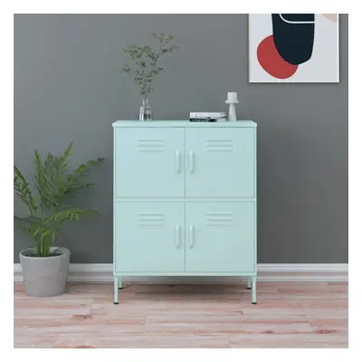 vidaXL Storage Cabinet Mint Steel Living Room Sideboard Cupboard Bookcase