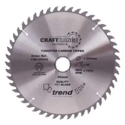 Trend CSB/35064 Craft Range Combination TCT Circular Saw Blade, Tungsten Carbide Tipped, 350mm x