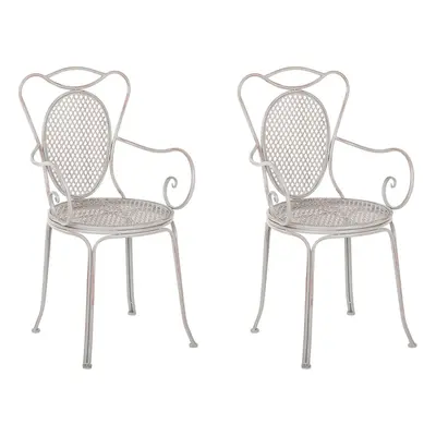 Set of Garden Chairs CILENTO Metal Grey