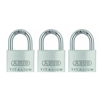 ABUS 64TI/40 Titalium Aluminum Alloy Padlock, Keyed Alike with Nano Protect Steel Shackle, Pack 