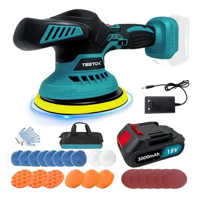 6"Cordless Car Polisher Buffer Sander Pads+Battery-Makita Compatible