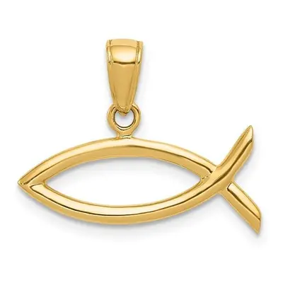 Quality Gold D3742 14K Ichthus Fish Pendant