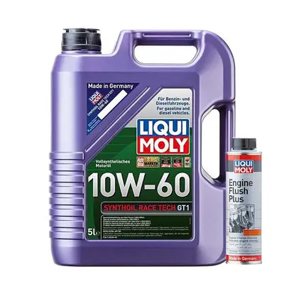 LIQUI MOLY SYNTHOIL RACE TECH GT1 10W-60 5L + ENGINE FLUSH PLUS - 300ml