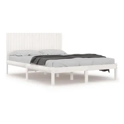 (white, x cm) vidaXL Bed Frame Bed Base Bedstead Bedroom Mattress Foundation Solid Wood Pine