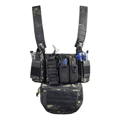 (Black2) Running Exercise Weight Vest Multifunctional Outdoor Field CS Army Fan with Bag