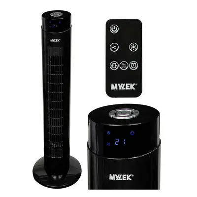 (Black) 34" Tower Fan Remote, Ioniser, Speed Settings