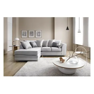 (Light Grey, Left Facing) Chicago Velvet Corner Sofa