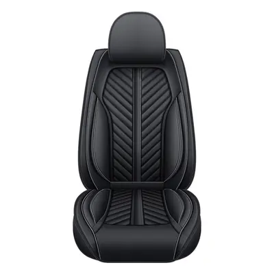 (Black) 5D Seats PU Leather Full set Car Seat Covers Universal Seat Cushion Pad Mad protector