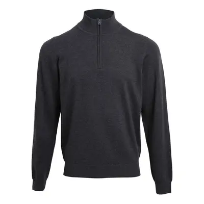 (M, Charcoal) Premier Mens Zip Neck Sweatshirt