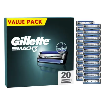 Gillette Mach3 Razor Blades Men, Pack of Razor Blade Refills, Upgraded Lubrastrip for an Enhance