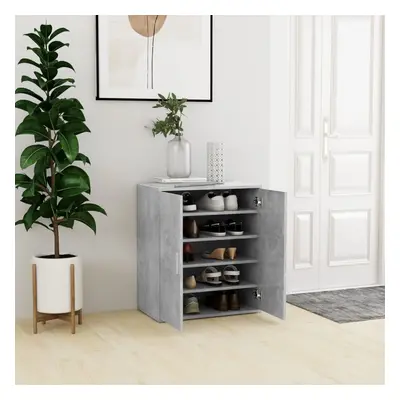 vidaXL Shoe Cabinet Concrete Grey Chipboard Home Shoe Rack Organiser Cabinet