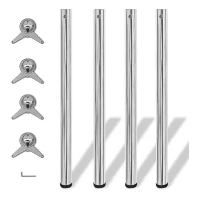 vidaXL 4x Table Legs Chrome 870mm Height Adjustable Spare Feet Replacement