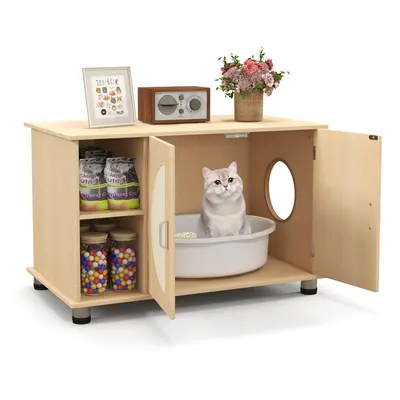 Cat Litter Box Enclosure Hidden Cat Washroom Furniture w/ Storage