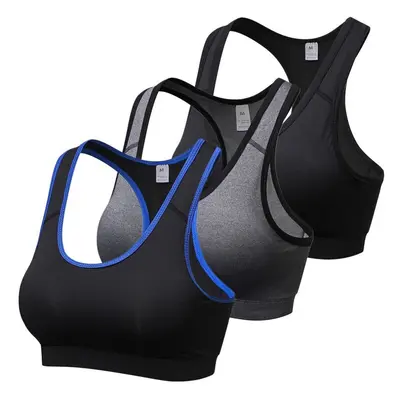 (Sky Blue) Pack Women Padded Racerback Sports Bras