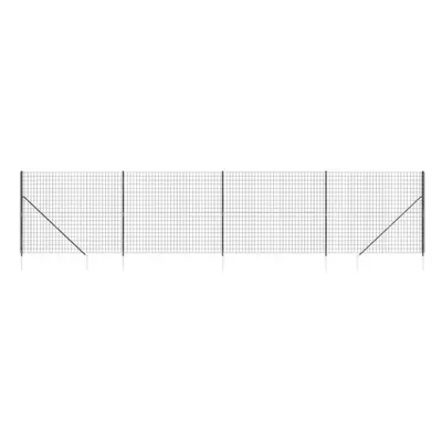 (anthracite, 1.8 x m) vidaXL Wire Mesh Fence Outdoor Garden Wire Fencing Mesh with Spike Anchors