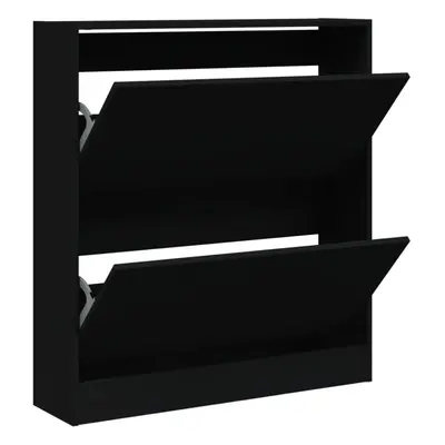 vidaXL Shoe Cabinet Shoe Storage Cupboard Shoe Rack Black Engineered Wood