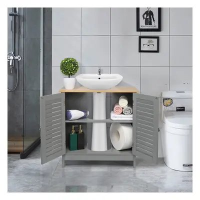 Bathroom Under Sink Basin Cabinet Unit Cupboard Storage Furniture Grey