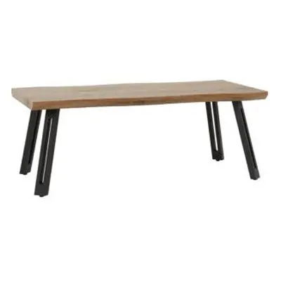 Quebec Wave Edge Coffee Table Metal -Medium Oak Effect/Black