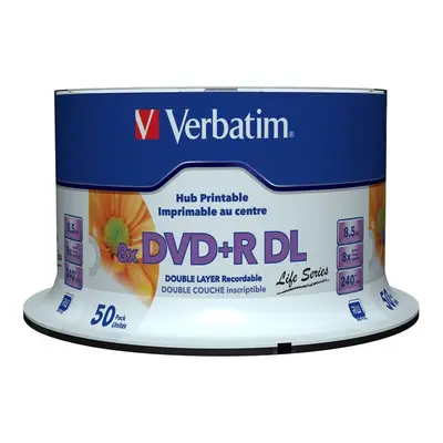 Verbatim DVD+R Double Layer Inkjet Printable 8x Life Series 8.5GB DVD+R DL 50pc(s)