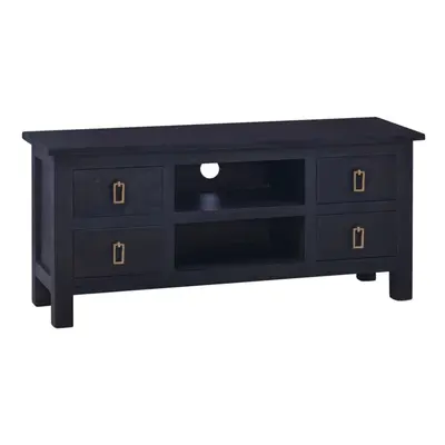 vidaXL Solid Mahogany Wood TV Cabinet Light Black Coffee Sideboard Media Stand