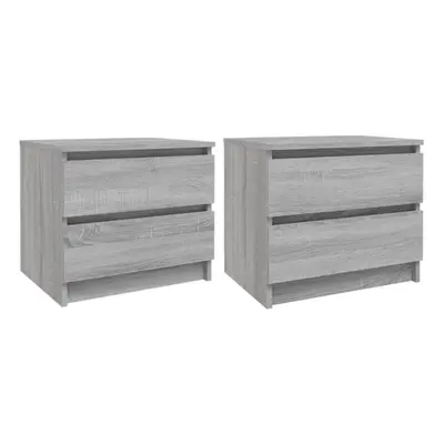 (grey sonoma, 2) vidaXL 1/2x Bed Cabinet Engineered Wood Side Storage Cabinet Multi Colours