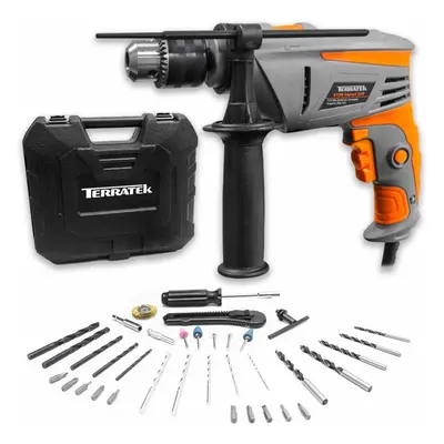 Terratek 35pcs 810W Hammer Drill Power Impact Drill Heavy Duty Variable Speed 1/2-Inch(13 mm) Ke