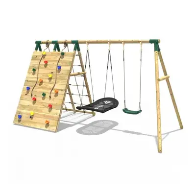 (Vertex Green) Rebo Beat The Wall Wooden Swing Set