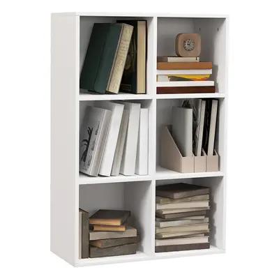 HOMCOM Cubic Cabinet Bookcase Storage Shelves for Home Office, White