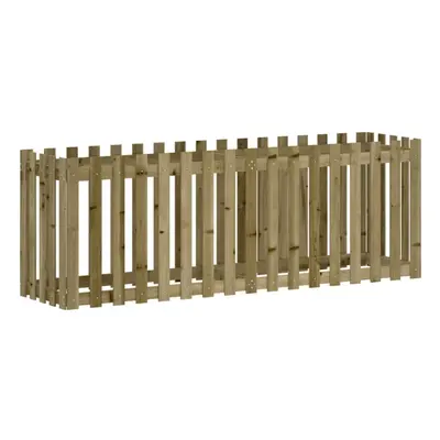 (natural impregnated, x x cm) vidaXL Garden Raised Bed with Fence Design Outdoor Planter Solid W