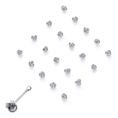 Jewelco London Unisex Rhodium Plated Sterling Silver Love Knot Wool Pack of Nose Studs Piercing 