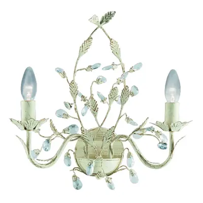 Switched Shabby Chic Wall Light, Cream/Clear Crystal