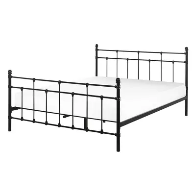 Slatted Bed LYNX x cm (EU King Size) Metal Black