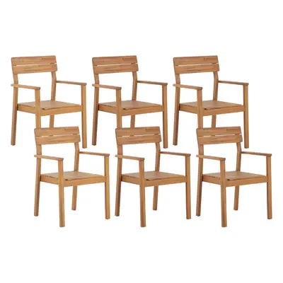 Set of Garden Chairs FORNELLI Acacia Wood Light Wood