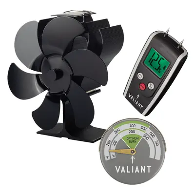 My Stove Fan, Magnetic Stove Thermometer in Green & Moisture Meter