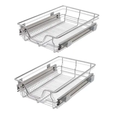 2 pcs Pull-Out Wire Baskets Kitchen Base Larder Units Storage Organiser mm