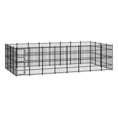 vidaXL Outdoor Dog Kennel Steel Outdoor Puppy Enclosure Dog Pet Supply Cage