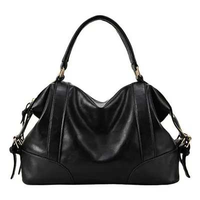 (Black) Women Handbag European Style PU Leather Large Capacity Messenger Bag