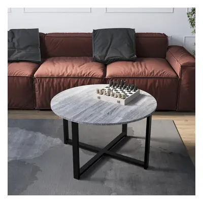 (Grey) Vida Designs Brooklyn Rustic Round Coffee Table