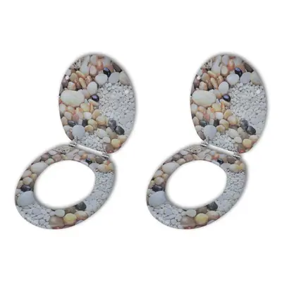 Toilet Seats with Lids pcs MDF Pebbles