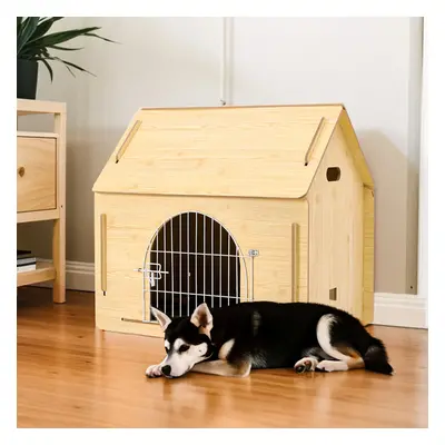 Wooden Puppy Cage Large Dog Crate House Hutch Pet Kennel w/ Doors Indoor Outdoor