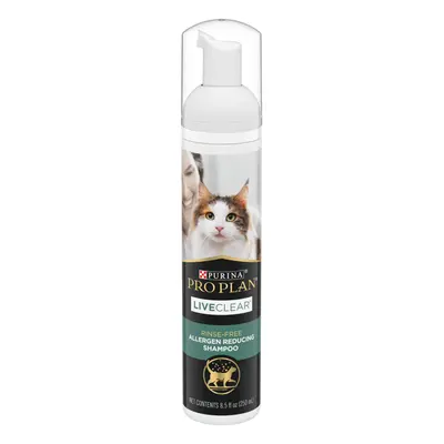 Purina Pro Plan Rinse Free, Allergen Reducing Dry Shampoo for Cats, LIVECLEAR Cleansing Foam - 8