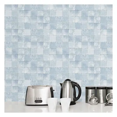 (Light Blue) Evergreen Aqua Tile Wallpaper Galerie