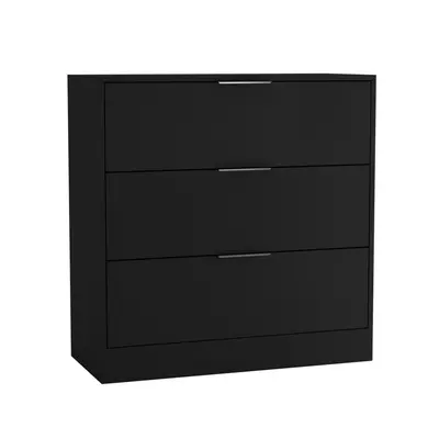 (80cm Black) 60/80cm Chest of Drawers Compact Storage Bedside Cabinet Furniture