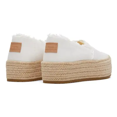 (White, (Adults')) TOMS Valencia 100% Cotton Women's White Espadrilles